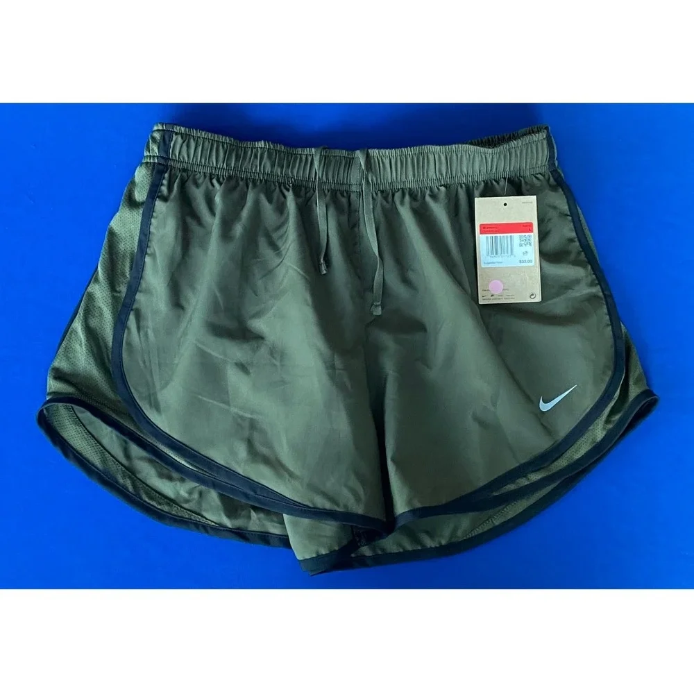 Nike Women's Dri-FIT Running Shorts Olive Green Size Large NWT